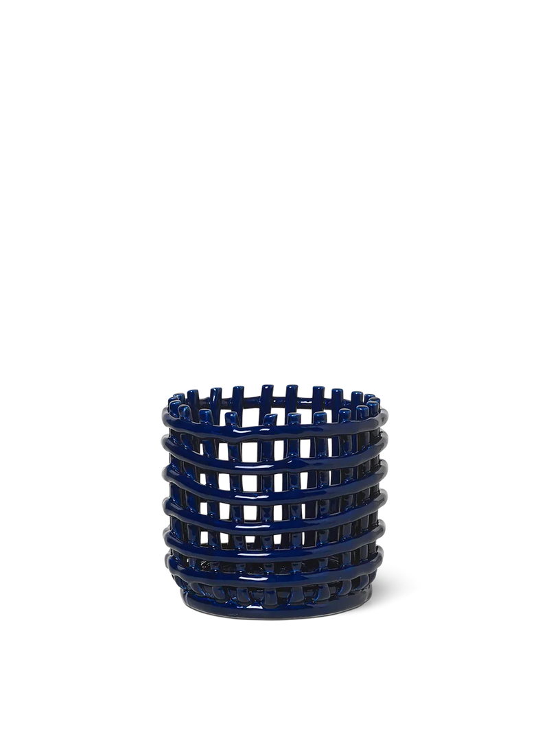 Ferm Living Small Ceramic Basket Blue