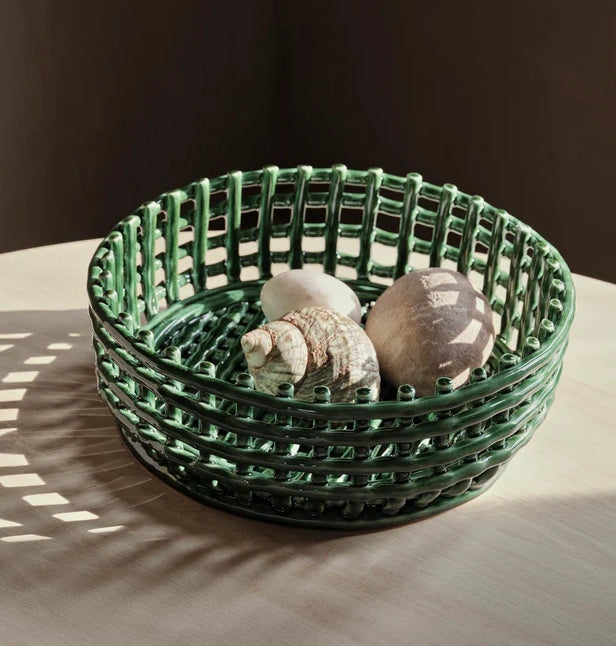 Ferm Living Emerald Green Ceramic Centrepiece