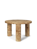 Ferm Living Small Poplar Burl Veneer Post Coffee Table