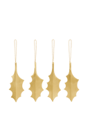 Ferm Living Holly Leaf Brass Ornaments (Set of 4)