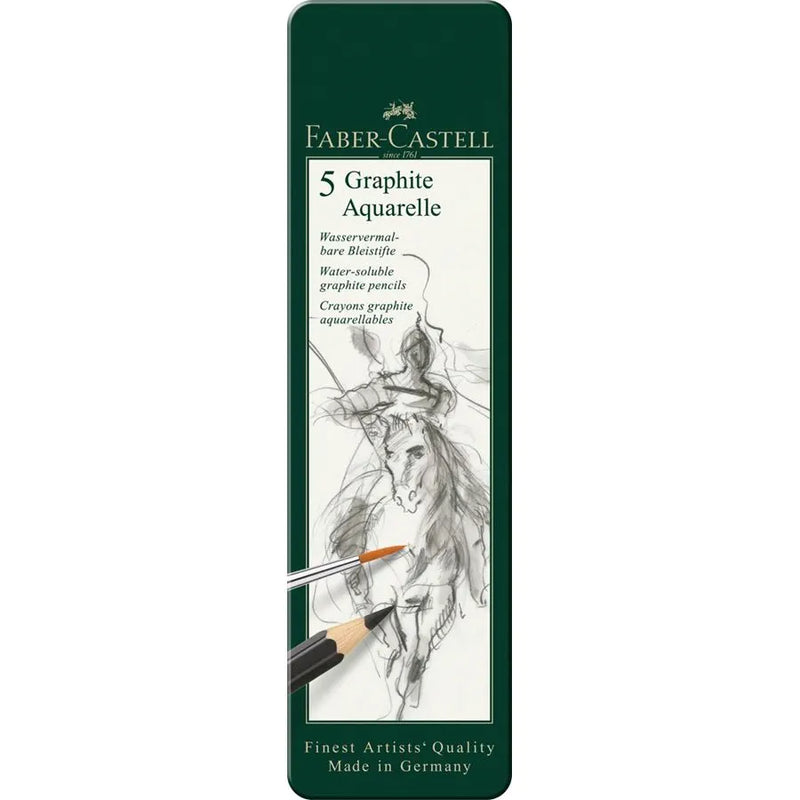 Faber Castell Graphite Aquarelle Pencils (Tin of 5)