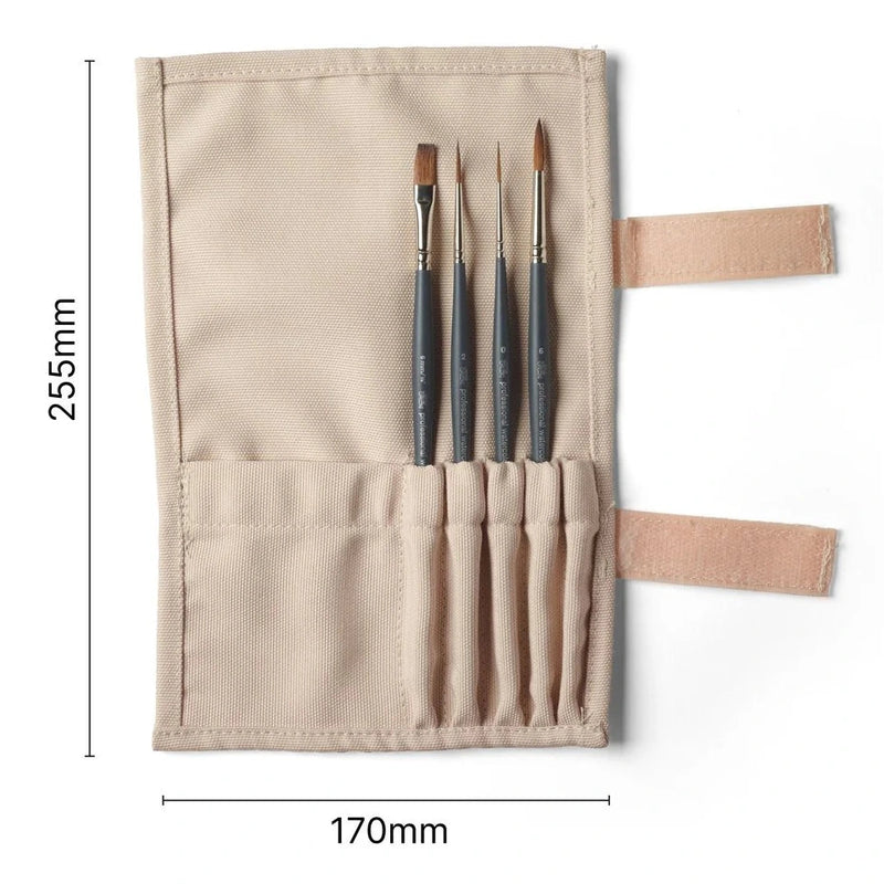 Winsor & Newton Professional Watercolour Synthetic Brush Wallet (Set of 4)