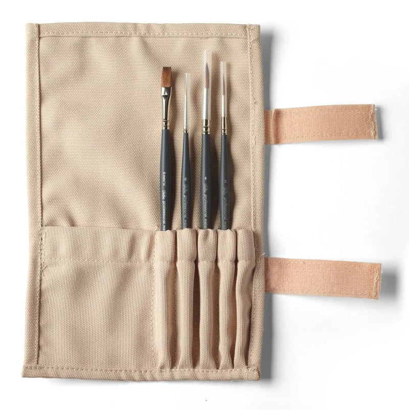 Winsor & Newton Professional Watercolour Synthetic Brush Wallet (Set of 4)