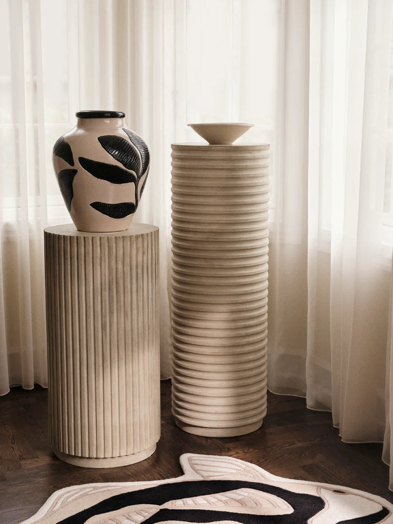 Herbert Vase - Handpainted Ceramic - Black/Rainy Day