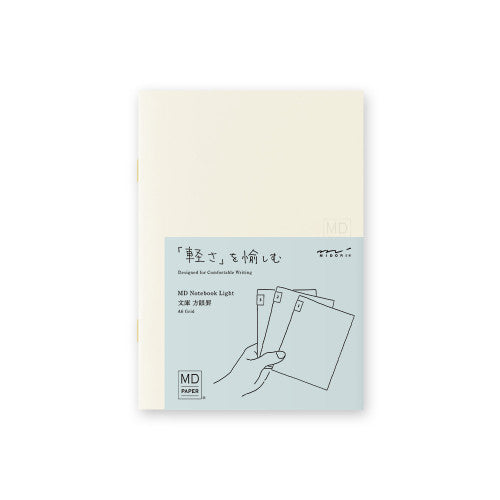 A6 Midori MD Light Gridded Notebook (Pack of 3)