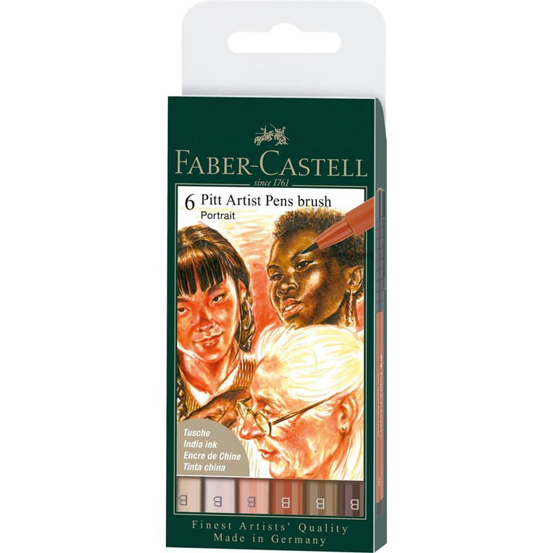 Faber Castell PITT Artists' Pens Sets - Portrait (Set of 6)