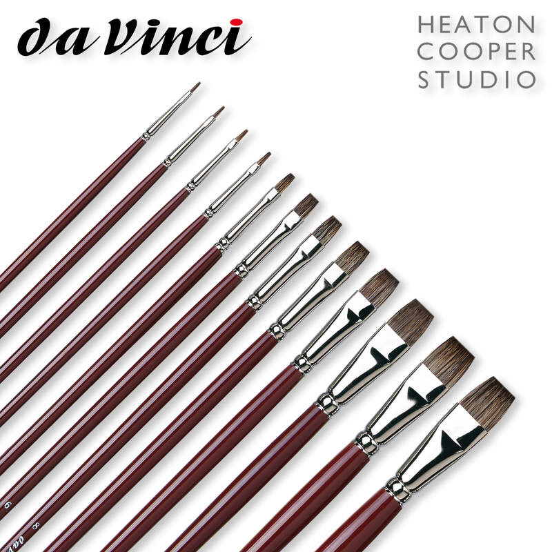 Da Vinci Black Sable Flat Brushes Series 1840