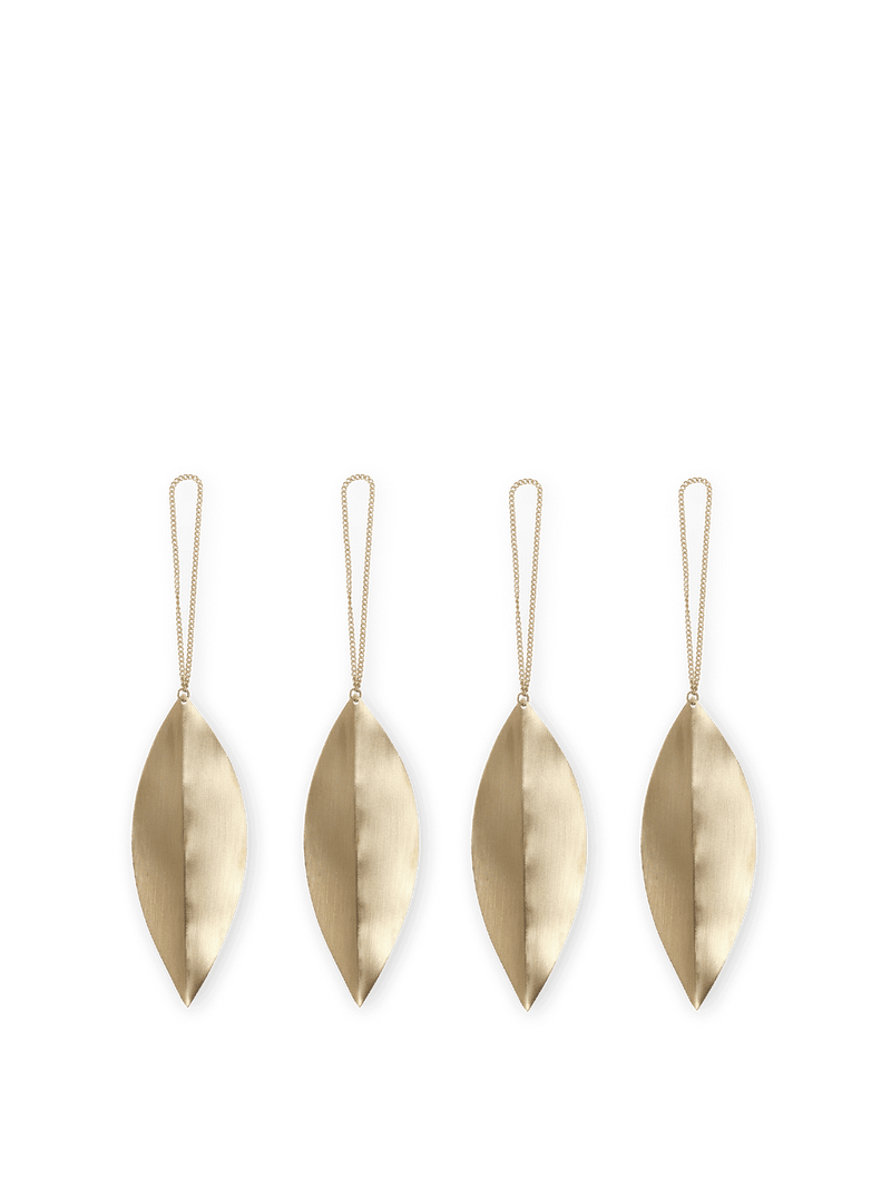 Ferm Living Leaf Brass ornaments (Set of 4)