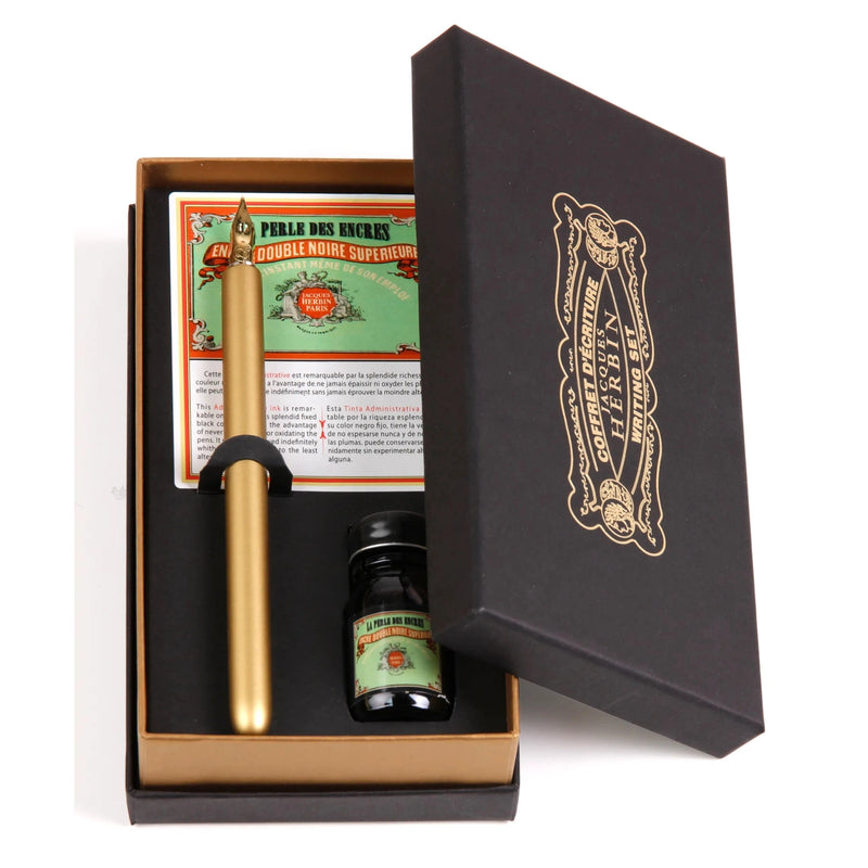 Herbin Set of Inks and Glass Pen (Black)