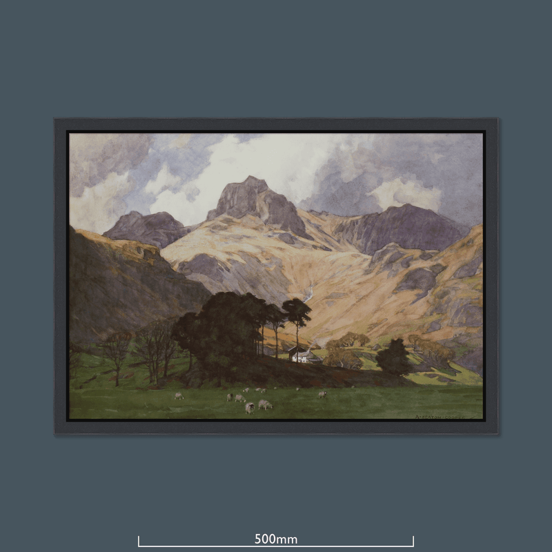 Langdale Pikes and Oak Howe Farm by Alfred Heaton Cooper (1863 - 1929)