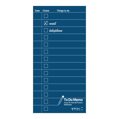 Midori Memo Pad To do List Navy