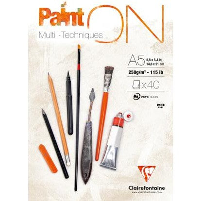 Clairefontaine Paint ON Multimedia Pads (White, Grey & Natural)