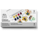 Winsor & Newton Cotman Watercolour Half Pans Pocket Sets (Set of 8 + Brush)