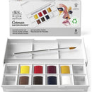 Winsor & Newton Cotman Watercolour Half Pans Pocket Sets (Set of 8 + Brush)