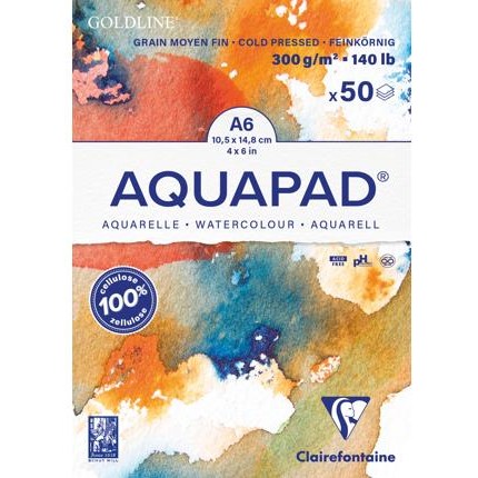 Clairefontaine Goldline Aqua MFine Grain Watercolour Pad (300gsm)