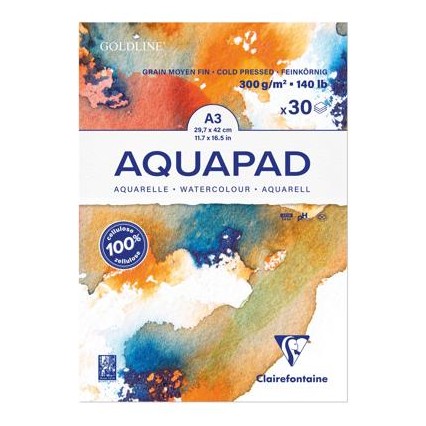 Clairefontaine Goldline Aqua MFine Grain Watercolour Pad (300gsm)