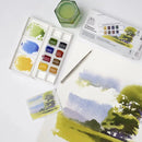Winsor & Newton Cotman Watercolour Half Pans Pocket Sets (Set of 8 + Brush)