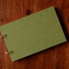 Ringbound Fabric Covered Sketchbook Moss Green - White Paper