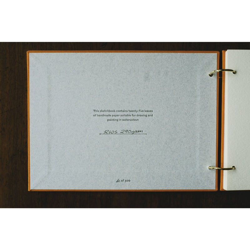 Ringbound Fabric Covered Sketchbook Dahlia Orange - White Paper