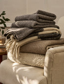 Bartley Knit Throw Grey Wool