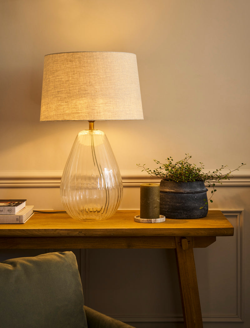 Laurell Clear Glass Table Lamp