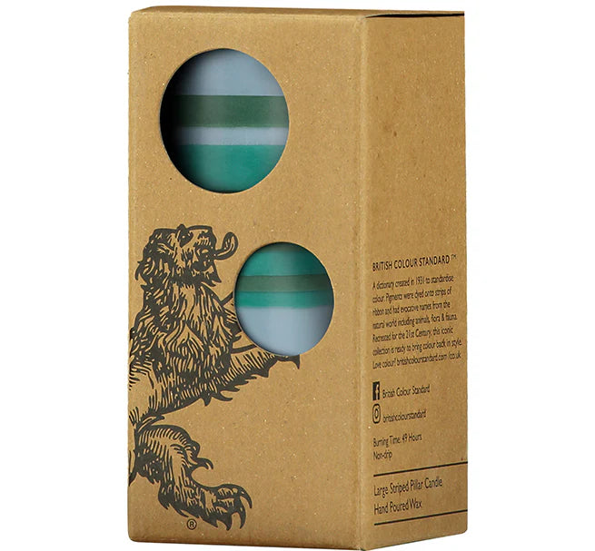 Tall Striped Eco Pillar Candle 15cm