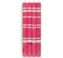 Striped Oriental Red & Pearl Eco Dinner Candles, pack of 4