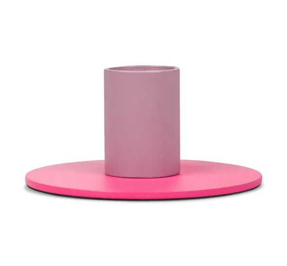 Two Tone Metal Candle Holder - Bright Pink/Pale Pink