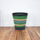 Seagrass Waste Paper Bin - Beryl/Midnight