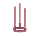 Round Metal Candelabra in Old Rose 15cm Depth (Holds 3 Candles)