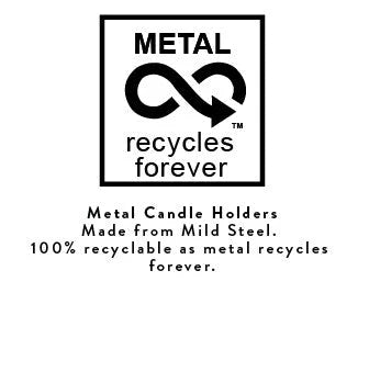 Round Metal Candelabra in Old Rose 15cm Depth (Holds 3 Candles)