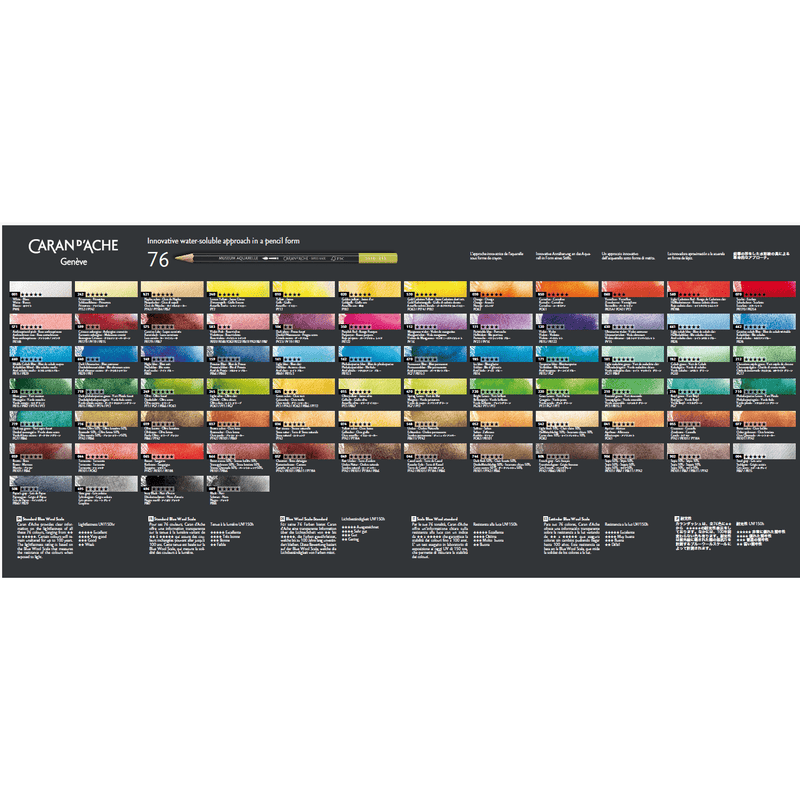 Caran d'Ache  Museum Aquarelle - Professional Quality Water - Colour Extra Fine Pencils - 3.8mm Leads