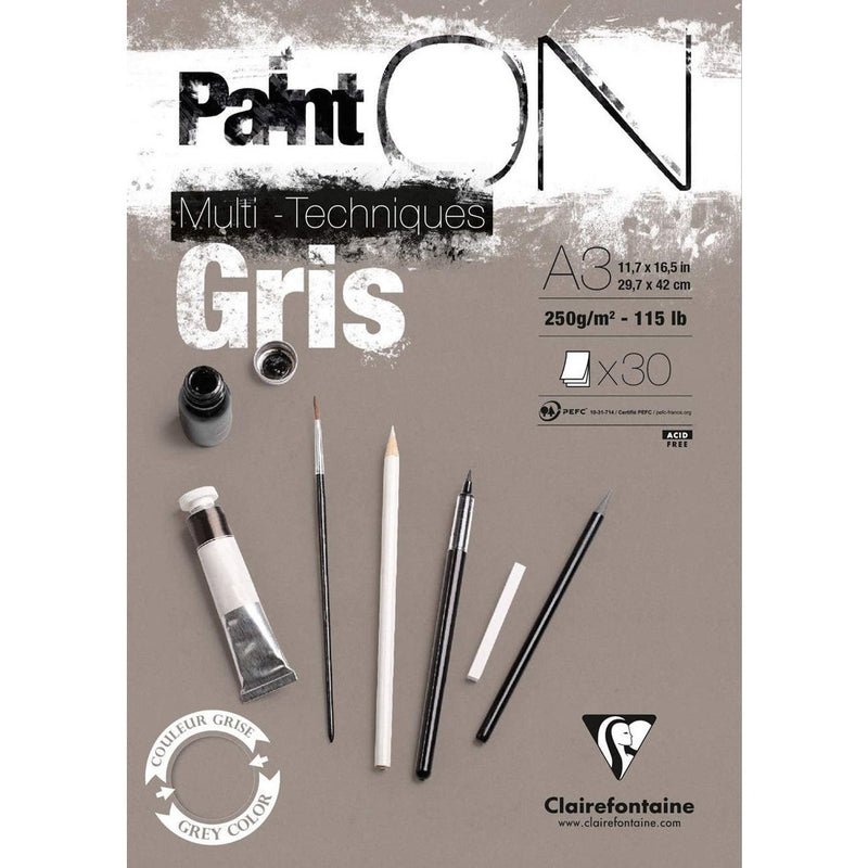 Clairefontaine Paint ON Multimedia Pads (White, Grey & Natural)