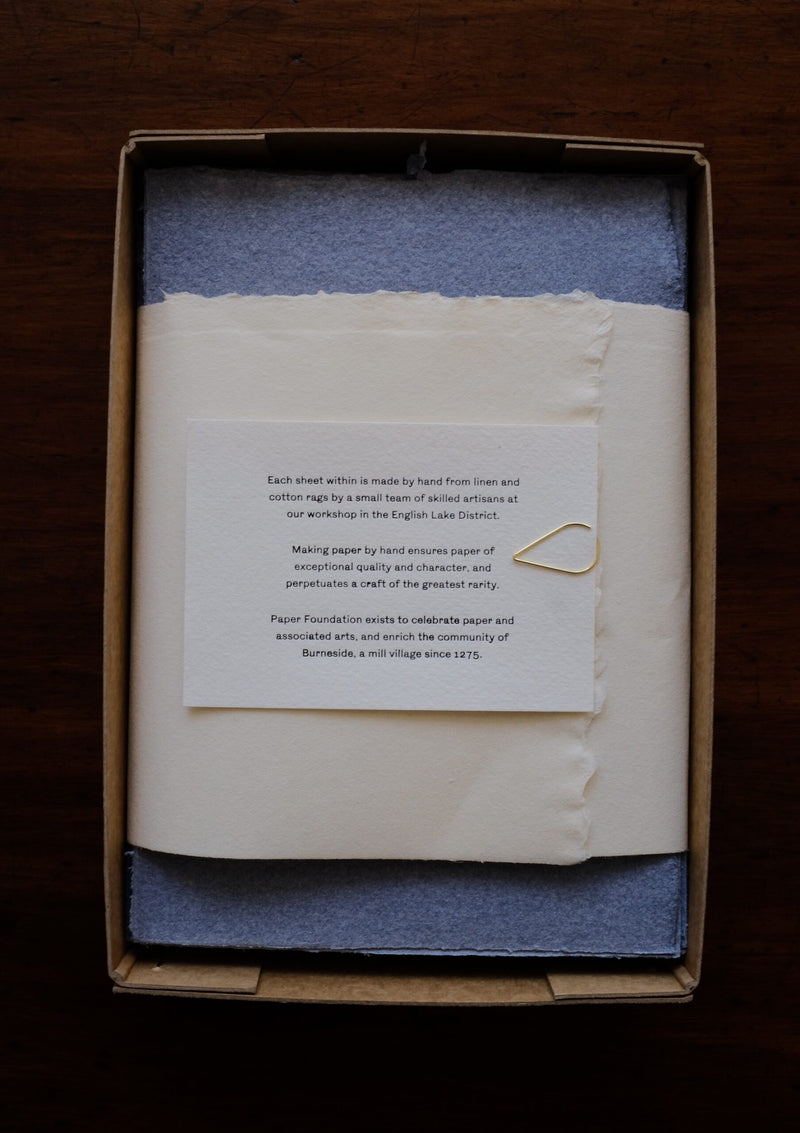 Deckle Edged Paper Box - Small Cloth Blue