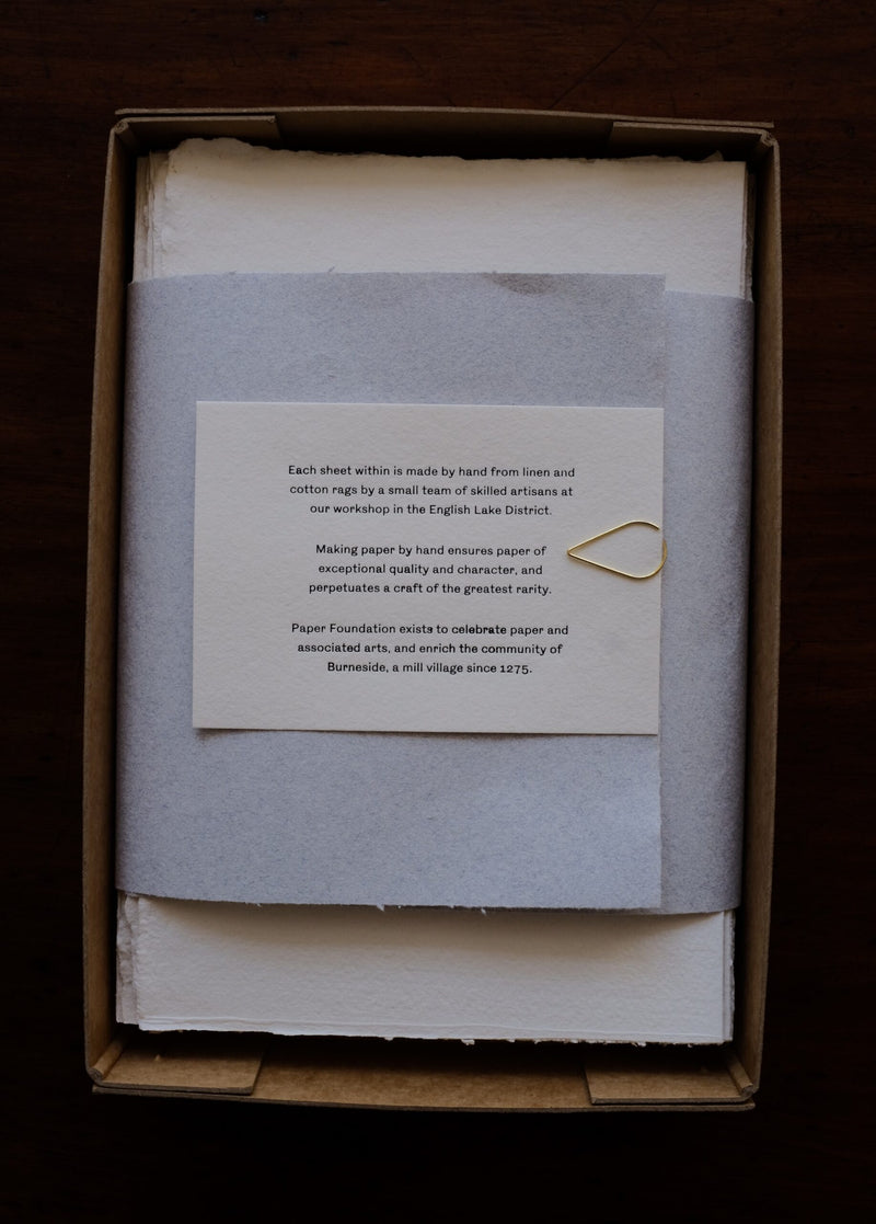 Deckle Edged Paper Box - Small White