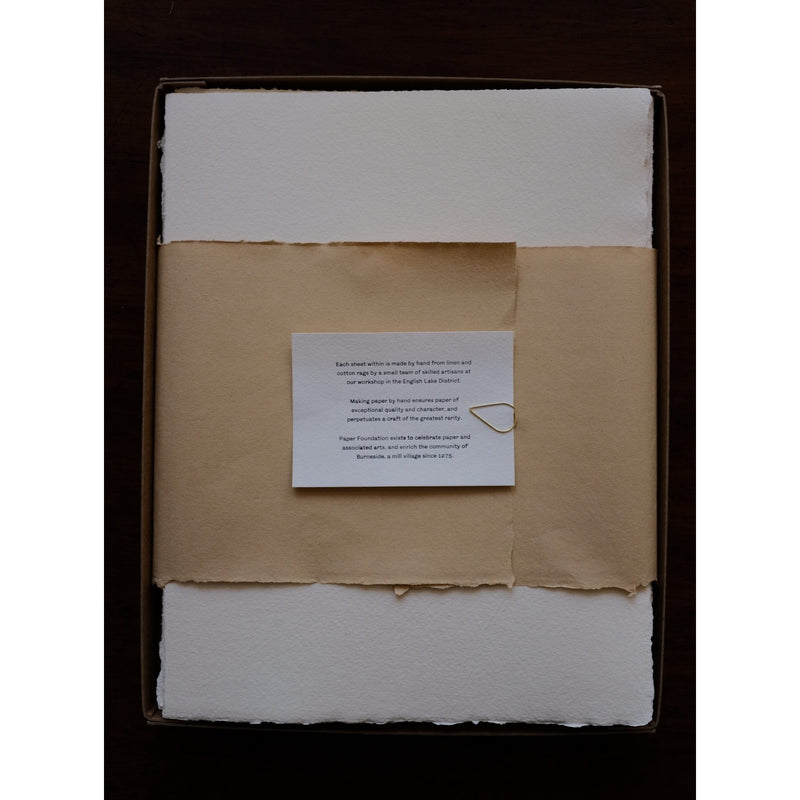 Deckle Edged Paper Box - Small Ivory