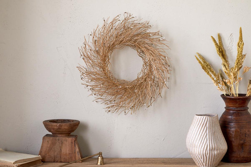 Danvi Glass Drop Wreath - Brass & Clear