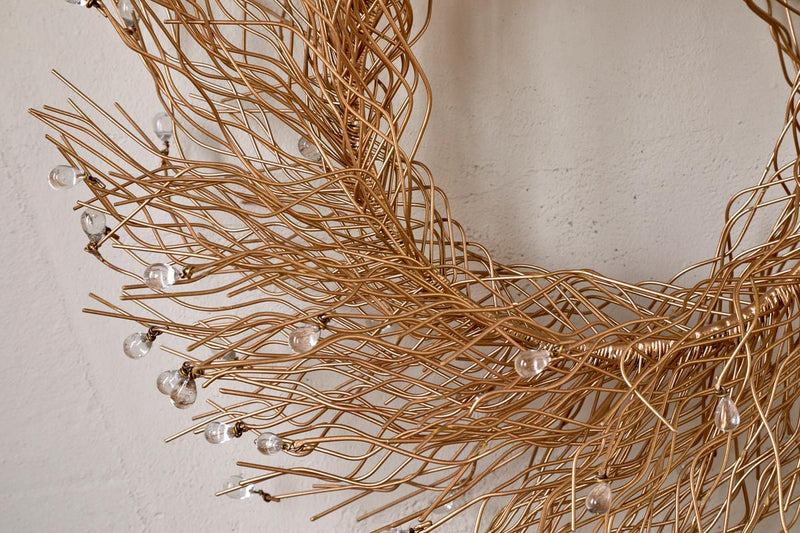 Danvi Glass Drop Wreath - Brass & Clear