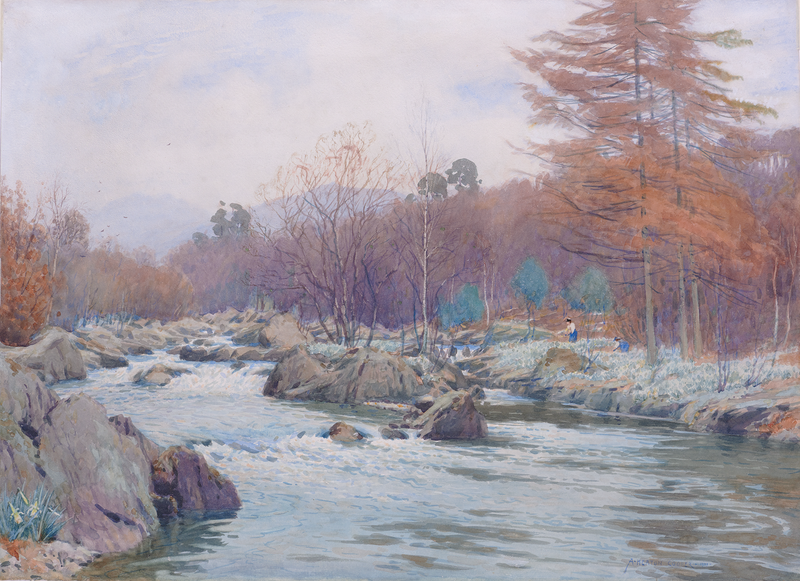 Daffodils on the Silvery Duddon - Original Painting by Alfred Heaton Cooper (1863 - 1929)