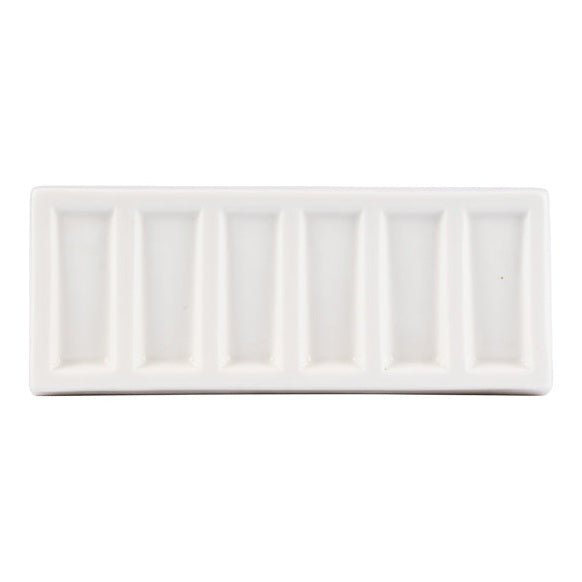 6 Well Slanted Rectangular Ceramic Palette