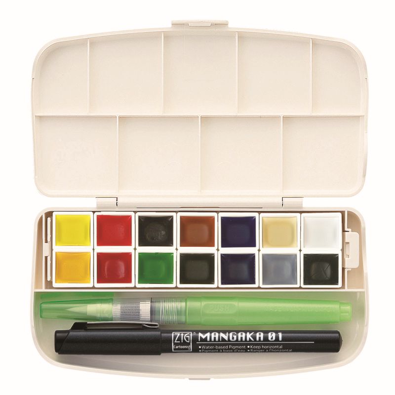 Kuretake Gansai Tambi Portable 14 Colour Paint Set