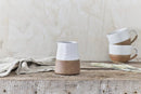 Mali Slanting Jug - White & Terracotta