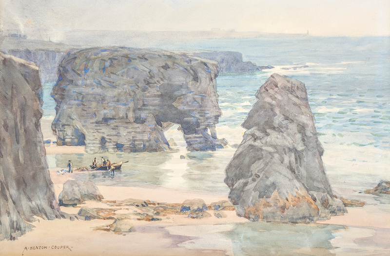Marsden Rocks, co. Durham - Original Painting by Alfred Heaton Cooper (1863 - 1929)
