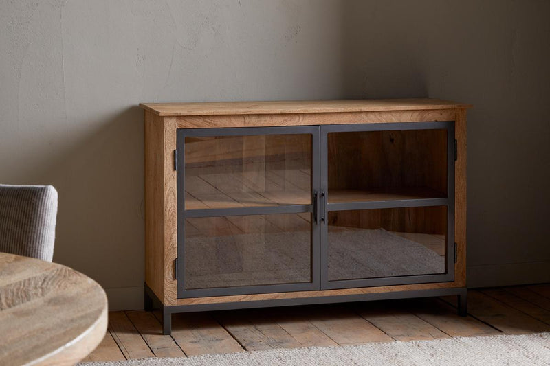 Nirvi Mango Wood & Iron Sideboard - Black