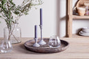 Nyati Mango Wood Etched Round Tray - Dark