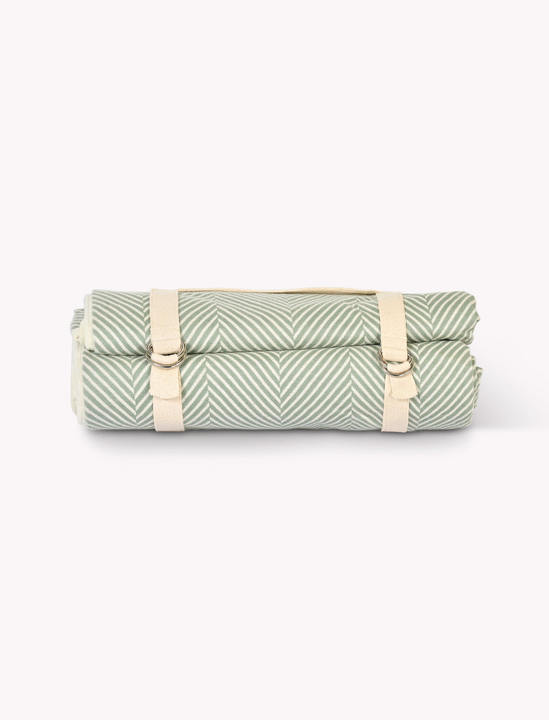 Tubney Herringbone Picnic Blanket Rosemary