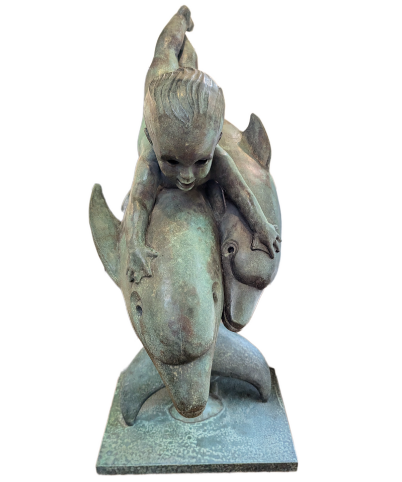 Dolphin and Merchild Bronze Statue (Limited Edition of 12) by W J Ophelia Gordon Bell (1883 - 1973)