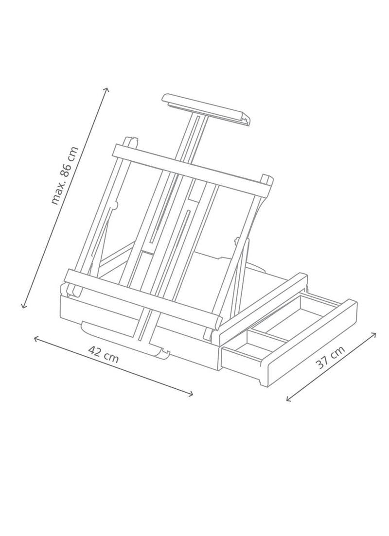 Jullian Deluxe Beechwood Table Easel with Drawer