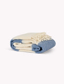 Leigh Throw Wide Strip - Wool, Cove Blue