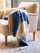 Leigh Throw Wide Strip - Wool, Cove Blue